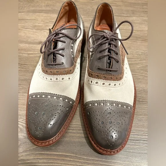 Johnston & Murphy Sheepskin Size 9 Oxford Wingtip Taupe Lace Up Leather Shoes Johnston & Murphy | Shoes | Johnston Murphy Leather  main image 3